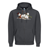 Smoke snowman with wine Zipper Hoodie - MaliasSmallBusiness
