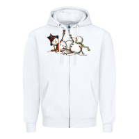 White snowman with wine Zipper Hoodie - MaliasSmallBusiness