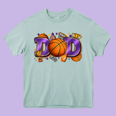 Dad Basketball Heavy Core Tee Designed By Zillion Design Studio