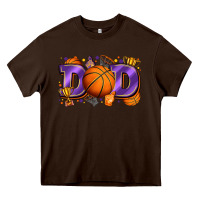 Chocolate Brown dad basketball Heavy Core Tee - Zillion Design Studio