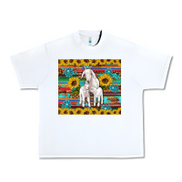 White goats mom and baby sunflowers gemstones serape leopard glitter wooden Urban Heavy Tee - Artiststas