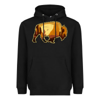 Black Desert Landscape Bison Silhouette Heavyweight Hoodie - Bettercallsaul