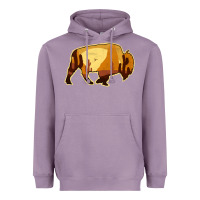 Lavender Desert Landscape Bison Silhouette Heavyweight Hoodie - Bettercallsaul