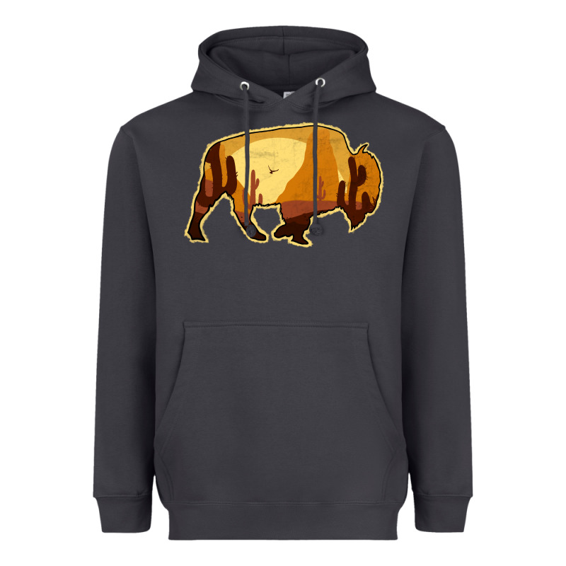 Desert Landscape Bison Silhouette Heavyweight Hoodie by Bettercallsaul | Teevron