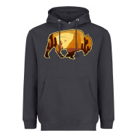 Smoke Desert Landscape Bison Silhouette Heavyweight Hoodie - Bettercallsaul