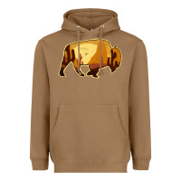 Toasted Coconut Desert Landscape Bison Silhouette Heavyweight Hoodie - Bettercallsaul