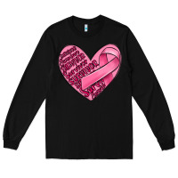 Black heart breast cancer Long Sleeve Tee - MaliasSmallBusiness