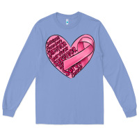 Colony Blue heart breast cancer Long Sleeve Tee - MaliasSmallBusiness