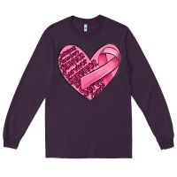 Plum heart breast cancer Long Sleeve Tee - MaliasSmallBusiness