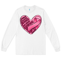 White heart breast cancer Long Sleeve Tee - MaliasSmallBusiness
