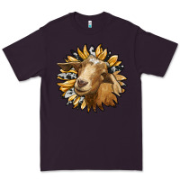 Plum sunflower with goat Premium Tee - RanaPortraitStore