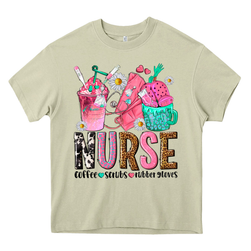 Nurse Coffee Scrubs Rubber Gloves Heavy Core Tee by texasbilliewilder | Teevron