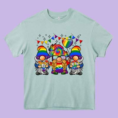 Lgbtq Gnome Heavy Core Tee Designed By Barkaloodesign