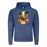 Vintage Denim Cow Fall Pumpkin Vintage Hoodie - Artiststas