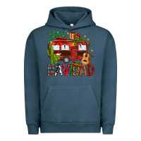 Pigment Midnight Navy Feliz Navidad Christmas Mexico Urban Hoodie - HowdyJamesFarm
