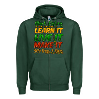 Sports Green black history learn it live it make it 365 days a Zipper Hoodie - NancyCooperArtShop