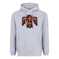 Heather Grey Red Aztec Thunderbird Heavyweight Hoodie - Bettercallsaul