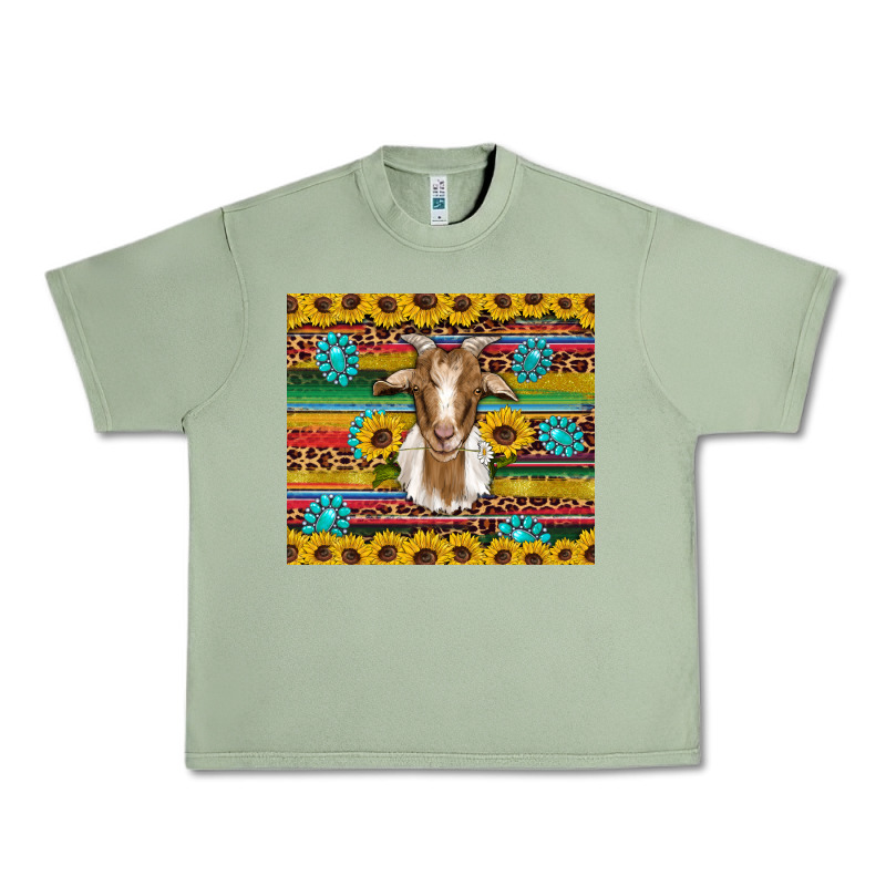 Goat Sunflowers Gemstones Serape Leopard Glitter Urban Heavy Tee by Artiststas | Teevron