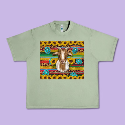 Goat Sunflowers Gemstones Serape Leopard Glitter Urban Heavy Tee Designed By Artiststas
