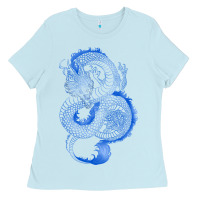 Baby Blue blue dragon Ladies Tee - RanaPortraitStore
