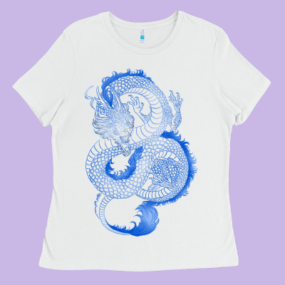 Blue Dragon Ladies Tee Designed By Ranaportraitstore