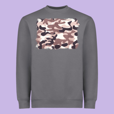 Milky Camouflage Heavyweight Sweatshirt Designed By Barkaloodesign