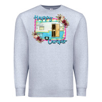 Heather Grey Happy Camper Premium Sweatshirt - Bettercallsaul