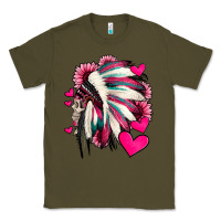Army Green indian headdress with hearts valentine's day Classic Tee - Jasminsmagicworld