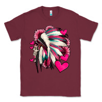 Burgundy indian headdress with hearts valentine's day Classic Tee - Jasminsmagicworld