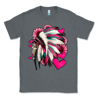 Charcoal Heather indian headdress with hearts valentine's day Classic Tee - Jasminsmagicworld