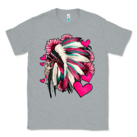 Heather Grey indian headdress with hearts valentine's day Classic Tee - Jasminsmagicworld