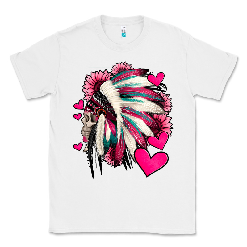 Indian Headdress With Hearts Valentine's Day Classic Tee by Jasminsmagicworld | Teevron