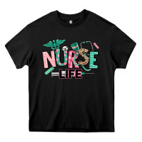 Black nurse life Heavy Core Tee - texasbilliewilder