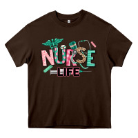 Chocolate Brown nurse life Heavy Core Tee - texasbilliewilder