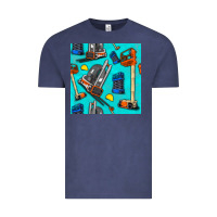 Vintage Denim construction vehicles Vintage Tee - BundleAndBundleShop