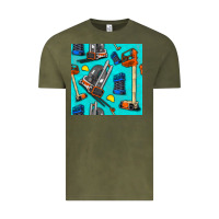 Vintage Olive construction vehicles Vintage Tee - BundleAndBundleShop