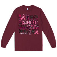 Burgundy cancer awareness Long Sleeve Tee - MaliasSmallBusiness