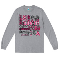 Heather Grey cancer awareness Long Sleeve Tee - MaliasSmallBusiness