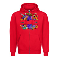 Red halloween nurse pumpkin custom name Zipper Hoodie - NancyCooperArtShop