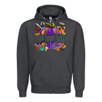 Smoke halloween nurse pumpkin custom name Zipper Hoodie - NancyCooperArtShop
