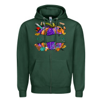 Sports Green halloween nurse pumpkin custom name Zipper Hoodie - NancyCooperArtShop