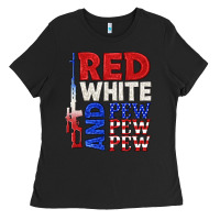 Black red white and pew pew pew Ladies Tee - texasbilliewilder