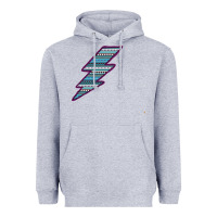 Heather Grey Purple Border Aztec Pattern Lightning Heavyweight Hoodie - Bettercallsaul