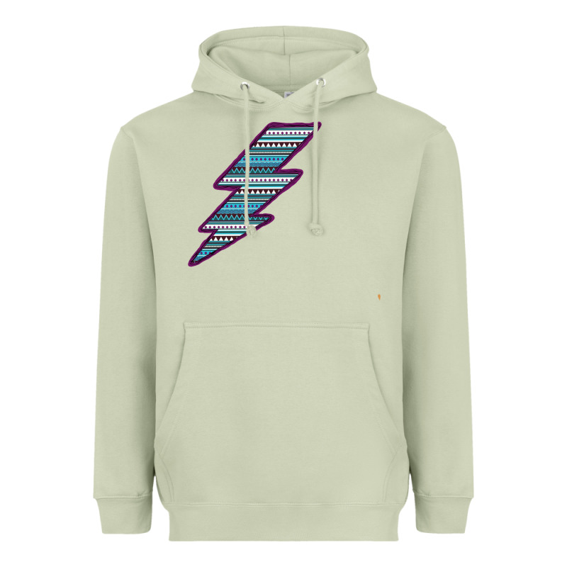 Purple Border Aztec Pattern Lightning Heavyweight Hoodie by Bettercallsaul | Teevron