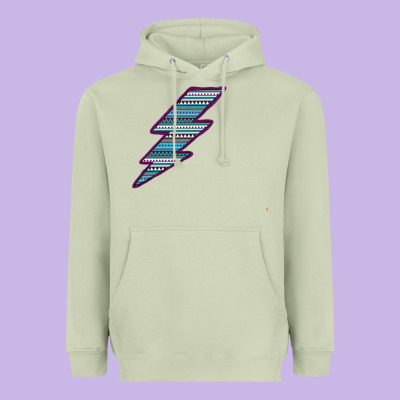 Purple Border Aztec Pattern Lightning Heavyweight Hoodie Designed By Bettercallsaul