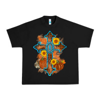 Black thanksgiving cross pumpkin sunflower Urban Heavy Tee - AdoDesignShop