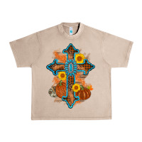French Oak thanksgiving cross pumpkin sunflower Urban Heavy Tee - AdoDesignShop