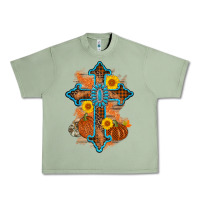 Oil Green thanksgiving cross pumpkin sunflower Urban Heavy Tee - AdoDesignShop