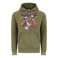 Vintage Olive sky j mauve sneaker girl afro woman Vintage Hoodie - RanaPortraitStore