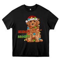 Black merry and bright toy poodle Heavy Core Tee - RanaPortraitStore